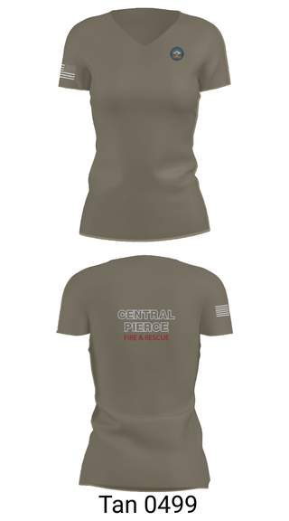 Womens Short Sleeve Vneck Shirt, Central Pierce Wildfire, Fire Department, Teamtime, Team time, sublimation, custom sports apparel, team uniforms, spirit wear, spiritwear, sports uniforms, custom shirts, team store, custom team store, fundraiser sports, apparel fundraiser