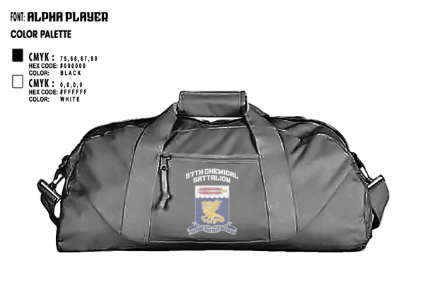 Duffle Bag, 97TH Chemical Battalion, , Teamtime, Team time, sublimation, custom sports apparel, team uniforms, spirit wear, spiritwear, sports uniforms, custom shirts, team store, custom team store, fundraiser sports, apparel fundraiser