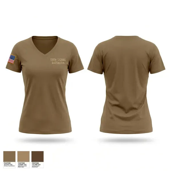 Womens Short Sleeve Vneck Shirt, 59th Signal Battalion, Army, Teamtime, Team time, sublimation, custom sports apparel, team uniforms, spirit wear, spiritwear, sports uniforms, custom shirts, team store, custom team store, fundraiser sports, apparel fundraiser