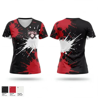 Womens Short Sleeve Vneck Shirt, Rivals Baseball, Baseball, Teamtime, Team time, sublimation, custom sports apparel, team uniforms, spirit wear, spiritwear, sports uniforms, custom shirts, team store, custom team store, fundraiser sports, apparel fundraiser