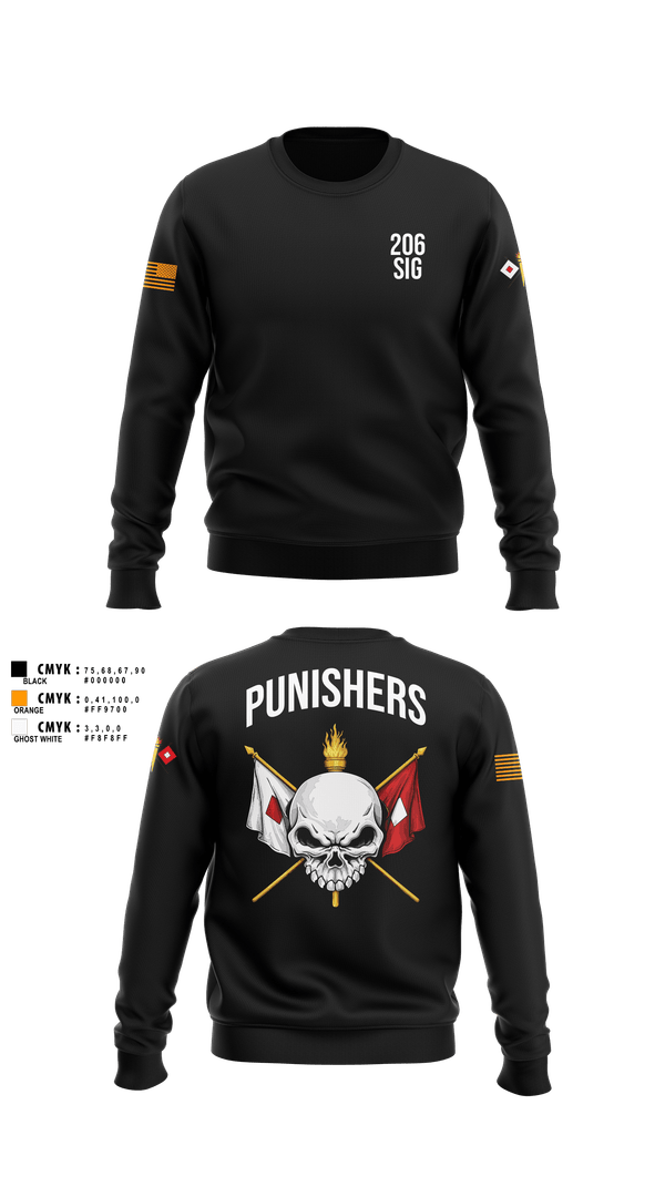 Crew Neck Sweatshirt, 206th Signal Company, Army, Teamtime, Team time, sublimation, custom sports apparel, team uniforms, spirit wear, spiritwear, sports uniforms, custom shirts, team store, custom team store, fundraiser sports, apparel fundraiser