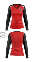 Social Circle Cheer 32565399 Women's Long Sleeve V-neck Shirt - 100