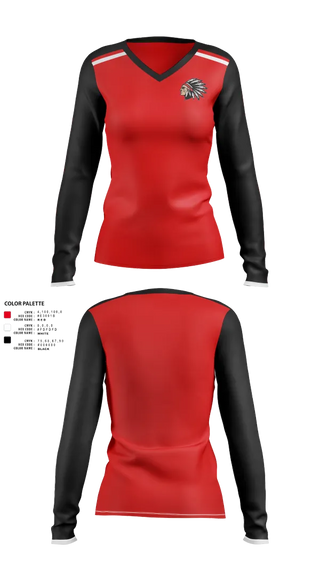 Womens Long Sleeve Vneck Shirt, Social Circle Cheer, Cheer, Teamtime, Team time, sublimation, custom sports apparel, team uniforms, spirit wear, spiritwear, sports uniforms, custom shirts, team store, custom team store, fundraiser sports, apparel fundraiser