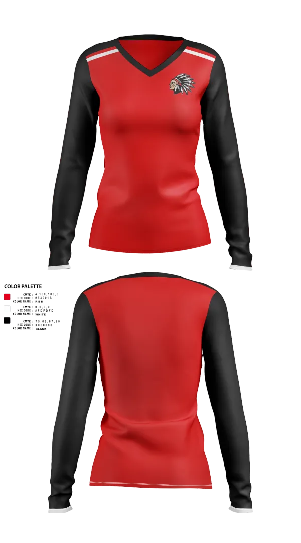 Womens Long Sleeve Vneck Shirt, Social Circle Cheer, Cheer, Teamtime, Team time, sublimation, custom sports apparel, team uniforms, spirit wear, spiritwear, sports uniforms, custom shirts, team store, custom team store, fundraiser sports, apparel fundraiser
