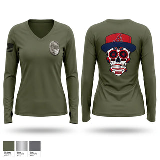 Womens Long Sleeve Vneck Shirt, Cheraw, Police, Teamtime, Team time, sublimation, custom sports apparel, team uniforms, spirit wear, spiritwear, sports uniforms, custom shirts, team store, custom team store, fundraiser sports, apparel fundraiser