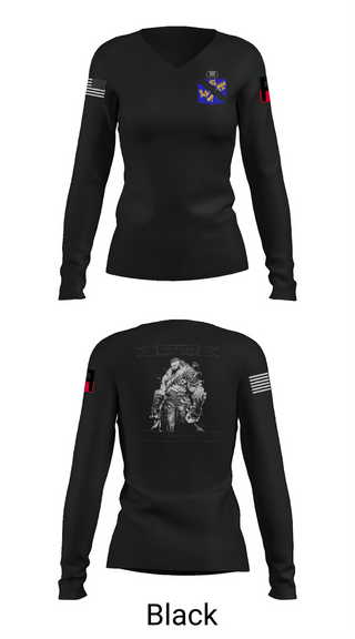 Womens Long Sleeve Vneck Shirt, 1-306th IN BN, , Teamtime, Team time, sublimation, custom sports apparel, team uniforms, spirit wear, spiritwear, sports uniforms, custom shirts, team store, custom team store, fundraiser sports, apparel fundraiser