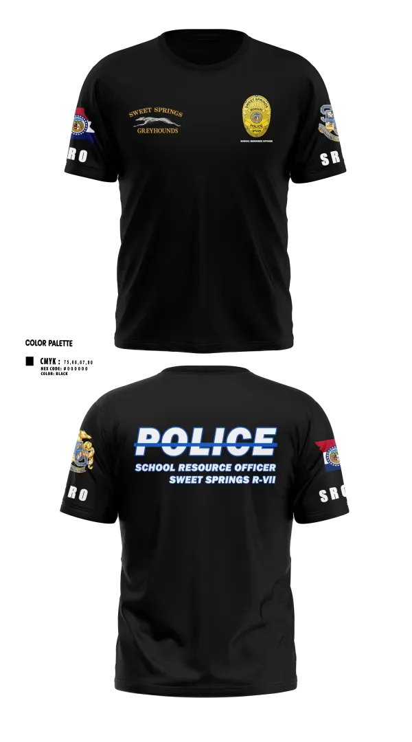 Short Sleeve Performance Shirt, Sweet Springs, Police, Teamtime, Team time, sublimation, custom sports apparel, team uniforms, spirit wear, spiritwear, sports uniforms, custom shirts, team store, custom team store, fundraiser sports, apparel fundraiser