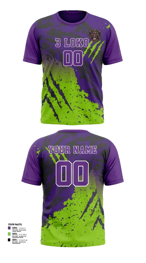 Short Sleeve Performance Shirt, 3 LOKO, , Teamtime, Team time, sublimation, custom sports apparel, team uniforms, spirit wear, spiritwear, sports uniforms, custom shirts, team store, custom team store, fundraiser sports, apparel fundraiser
