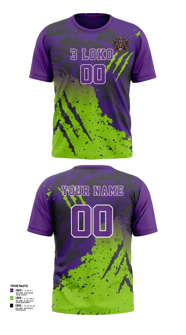 Short Sleeve Performance Shirt, 3 LOKO, , Teamtime, Team time, sublimation, custom sports apparel, team uniforms, spirit wear, spiritwear, sports uniforms, custom shirts, team store, custom team store, fundraiser sports, apparel fundraiser