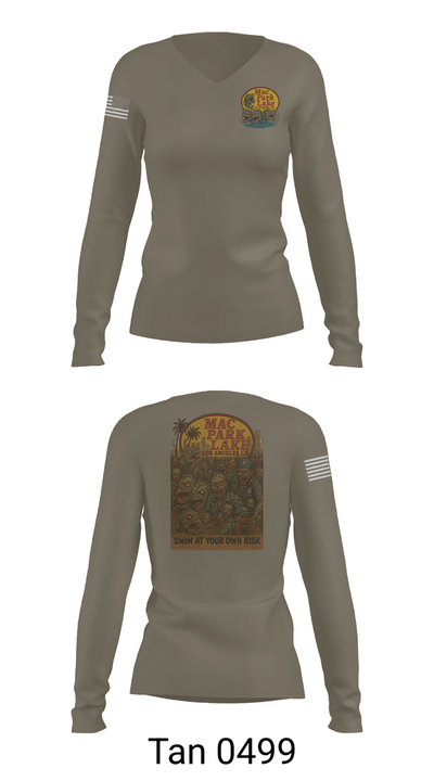 MACARTHUR PARK UNIT 16981211 Women's Long Sleeve V-neck Shirt - 73