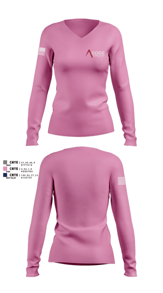 Womens Long Sleeve Vneck Shirt, Agoge Combatives, , Teamtime, Team time, sublimation, custom sports apparel, team uniforms, spirit wear, spiritwear, sports uniforms, custom shirts, team store, custom team store, fundraiser sports, apparel fundraiser