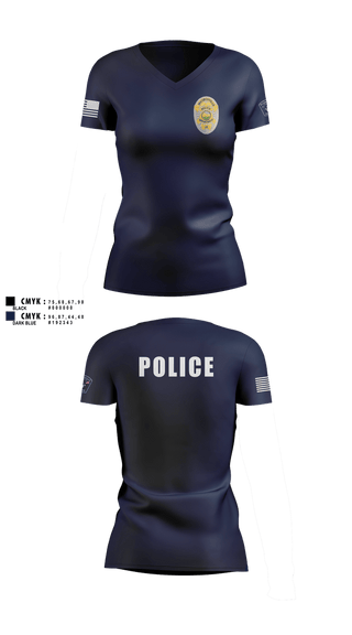 Womens Short Sleeve Vneck Shirt, McCordsville Police Department, Police, Teamtime, Team time, sublimation, custom sports apparel, team uniforms, spirit wear, spiritwear, sports uniforms, custom shirts, team store, custom team store, fundraiser sports, apparel fundraiser