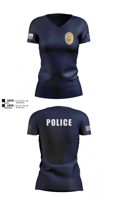 McCordsville Police Department 1417548 Women's Short Sleeve V-neck Shirt - 4