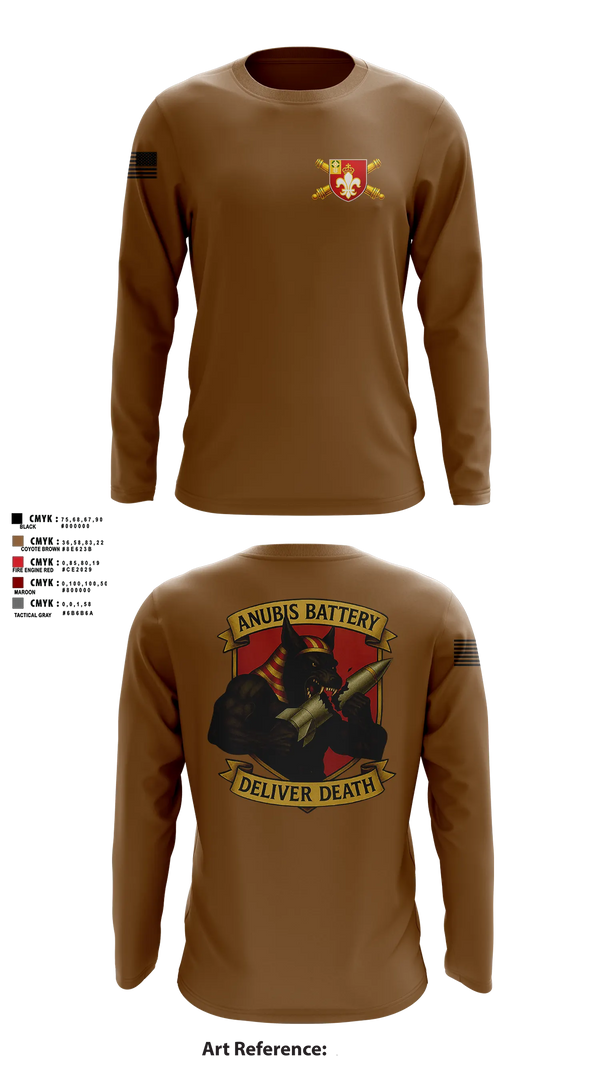 Long Sleeve Performance Shirt, Anubis Battery, 3-12 FA, Army, Teamtime, Team time, sublimation, custom sports apparel, team uniforms, spirit wear, spiritwear, sports uniforms, custom shirts, team store, custom team store, fundraiser sports, apparel fundraiser