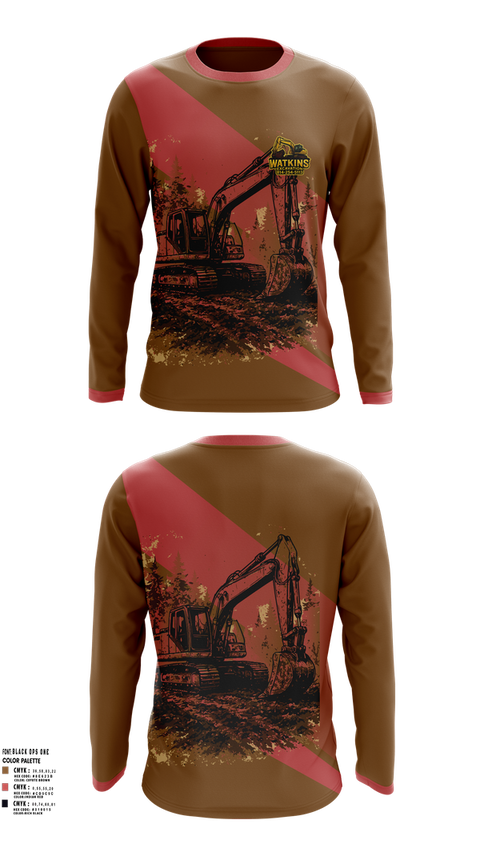 Long Sleeve Performance Shirt, 252 EngineersWatkins Excavation, , Teamtime, Team time, sublimation, custom sports apparel, team uniforms, spirit wear, spiritwear, sports uniforms, custom shirts, team store, custom team store, fundraiser sports, apparel fundraiser