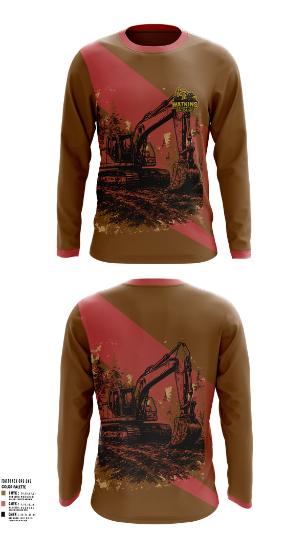 Long Sleeve Performance Shirt, 252 EngineersWatkins Excavation, , Teamtime, Team time, sublimation, custom sports apparel, team uniforms, spirit wear, spiritwear, sports uniforms, custom shirts, team store, custom team store, fundraiser sports, apparel fundraiser