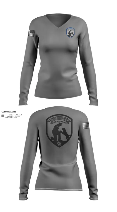 Police Helping Paws 66972550 Women's Long Sleeve V-neck Shirt - 22