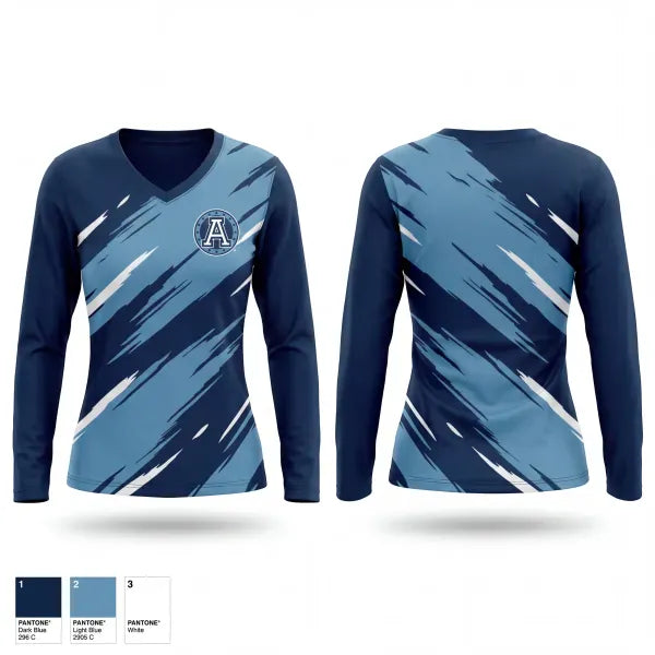 Womens Long Sleeve Vneck Shirt, TSA, , Teamtime, Team time, sublimation, custom sports apparel, team uniforms, spirit wear, spiritwear, sports uniforms, custom shirts, team store, custom team store, fundraiser sports, apparel fundraiser