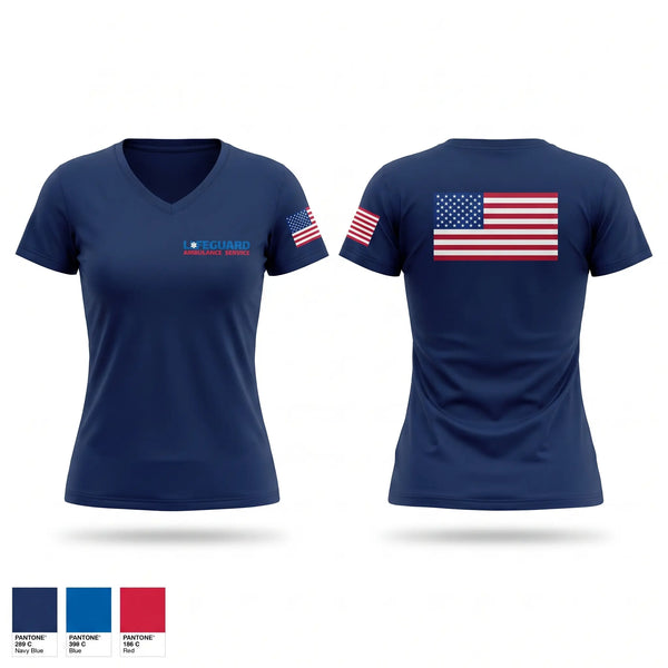 Womens Short Sleeve Vneck Shirt, Lifeguard ambulance, EMS/EMT, Teamtime, Team time, sublimation, custom sports apparel, team uniforms, spirit wear, spiritwear, sports uniforms, custom shirts, team store, custom team store, fundraiser sports, apparel fundraiser