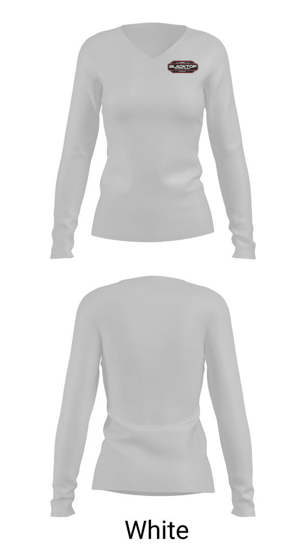 Womens Long Sleeve Vneck Shirt, Blacktop Modified Tour, E-Sports, Teamtime, Team time, sublimation, custom sports apparel, team uniforms, spirit wear, spiritwear, sports uniforms, custom shirts, team store, custom team store, fundraiser sports, apparel fundraiser