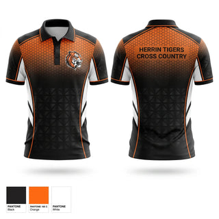 Short Sleeve Performance Polo, HERRIN TIGERS, Cross Country, Teamtime, Team time, sublimation, custom sports apparel, team uniforms, spirit wear, spiritwear, sports uniforms, custom shirts, team store, custom team store, fundraiser sports, apparel fundraiser