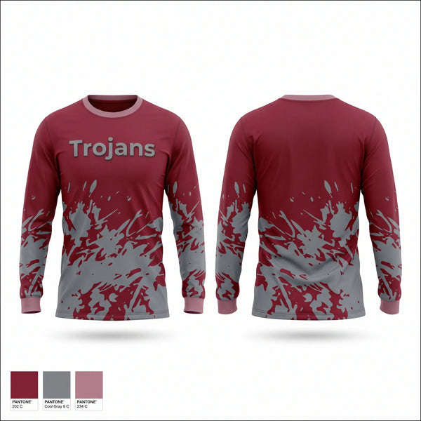 Long Sleeve Performance Shirt, Trojans, Softball, Teamtime, Team time, sublimation, custom sports apparel, team uniforms, spirit wear, spiritwear, sports uniforms, custom shirts, team store, custom team store, fundraiser sports, apparel fundraiser