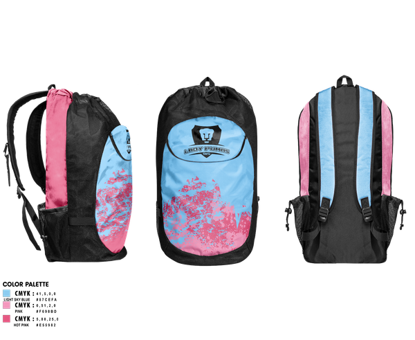 Gear Bag, Lady Pumas, Women's Soccer, Teamtime, Team time, sublimation, custom sports apparel, team uniforms, spirit wear, spiritwear, sports uniforms, custom shirts, team store, custom team store, fundraiser sports, apparel fundraiser