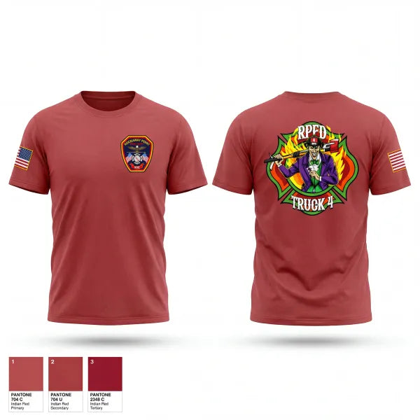Old School Cotton Feel Shirt, Rockaway Point FD, Fire Department, Teamtime, Team time, sublimation, custom sports apparel, team uniforms, spirit wear, spiritwear, sports uniforms, custom shirts, team store, custom team store, fundraiser sports, apparel fundraiser