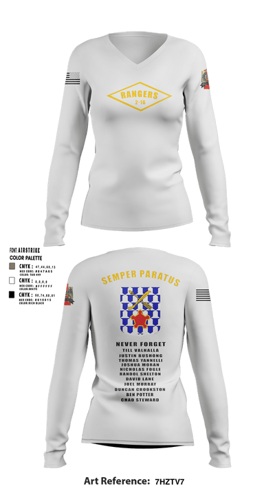 2-16 rangers 46509230 Women's Long Sleeve V-neck Shirt - 24