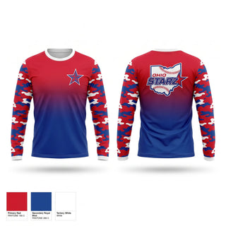 Long Sleeve Performance Shirt, Ohio Starz, Softball, Teamtime, Team time, sublimation, custom sports apparel, team uniforms, spirit wear, spiritwear, sports uniforms, custom shirts, team store, custom team store, fundraiser sports, apparel fundraiser