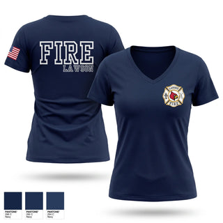 Womens Short Sleeve Vneck Shirt, Lawson Fire, Fire Department, Teamtime, Team time, sublimation, custom sports apparel, team uniforms, spirit wear, spiritwear, sports uniforms, custom shirts, team store, custom team store, fundraiser sports, apparel fundraiser