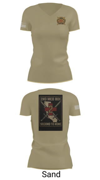 Womens Short Sleeve Vneck Shirt, 2nd Medical Brigade, , Teamtime, Team time, sublimation, custom sports apparel, team uniforms, spirit wear, spiritwear, sports uniforms, custom shirts, team store, custom team store, fundraiser sports, apparel fundraiser