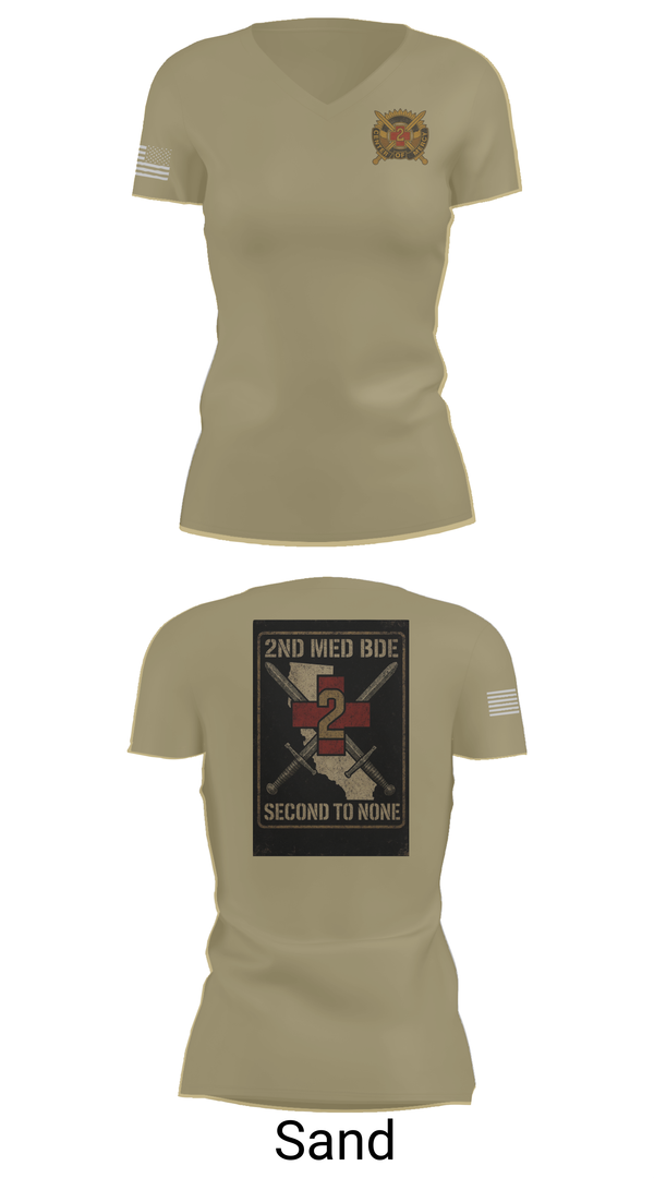 Womens Short Sleeve Vneck Shirt, 2nd Medical Brigade, , Teamtime, Team time, sublimation, custom sports apparel, team uniforms, spirit wear, spiritwear, sports uniforms, custom shirts, team store, custom team store, fundraiser sports, apparel fundraiser