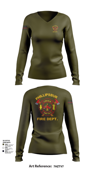 Womens Long Sleeve Vneck Shirt, PHILLIPSBURG FIRE DEPARTMENT, , Teamtime, Team time, sublimation, custom sports apparel, team uniforms, spirit wear, spiritwear, sports uniforms, custom shirts, team store, custom team store, fundraiser sports, apparel fundraiser
