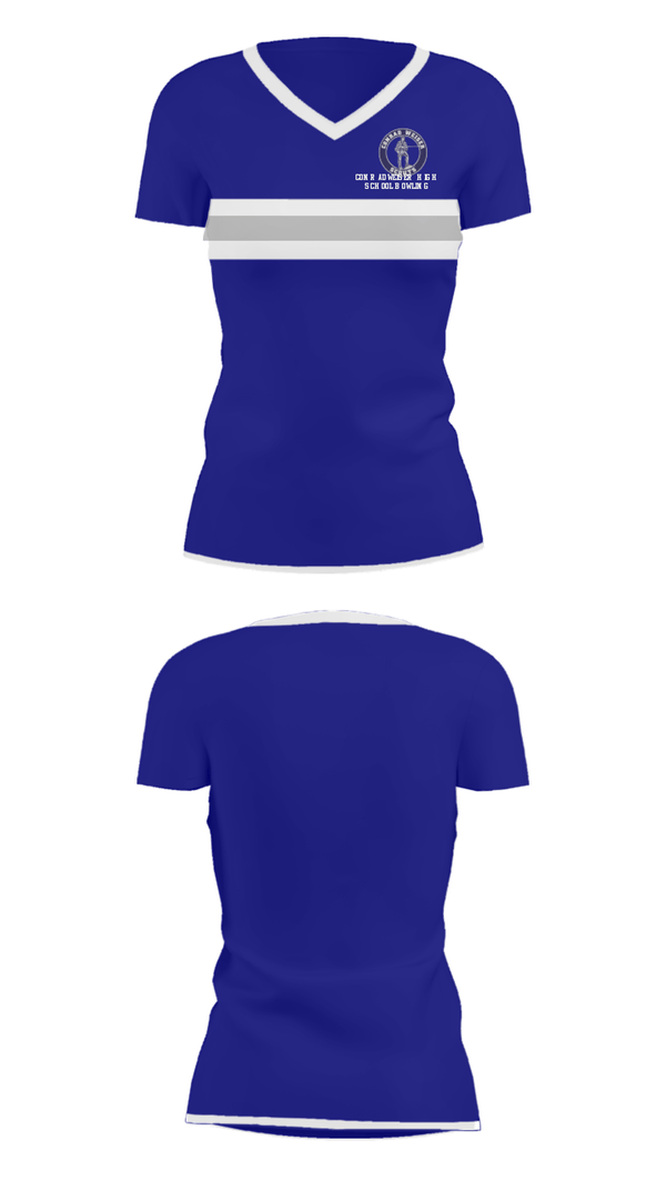 Women's Short Sleeve Vneck Shirt, Conrad Weiser High School Bowling, Bowling, Teamtime, Team time, sublimation, custom sports apparel, team uniforms, spirit wear, spiritwear, sports uniforms, custom shirts, team store, custom team store, fundraiser sports, apparel fundraiser