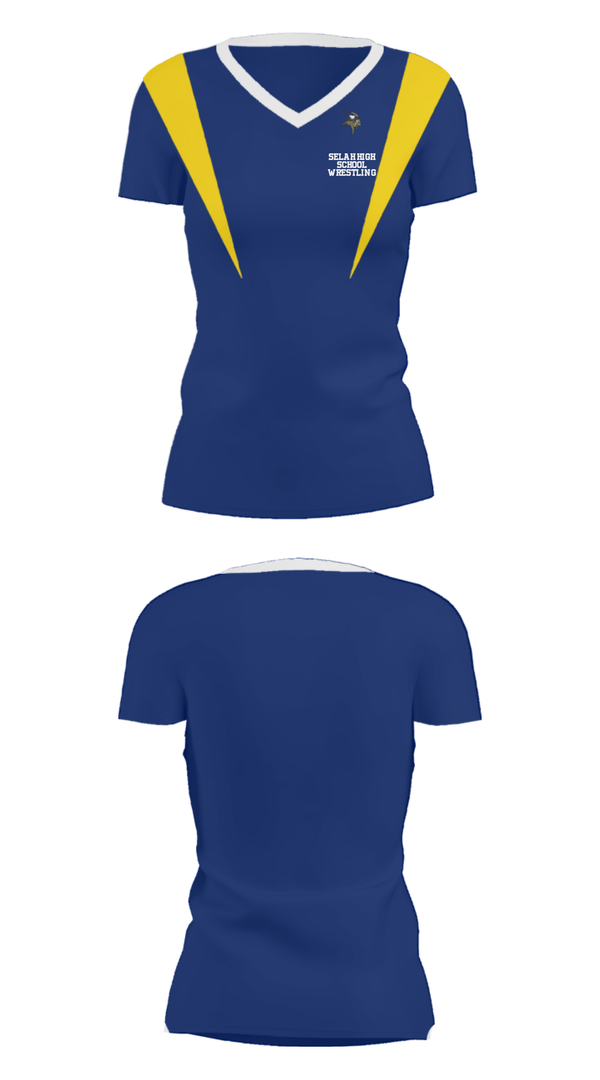 Women's Short Sleeve Vneck Shirt, Selah High School Wrestling, Wrestling, Teamtime, Team time, sublimation, custom sports apparel, team uniforms, spirit wear, spiritwear, sports uniforms, custom shirts, team store, custom team store, fundraiser sports, apparel fundraiser