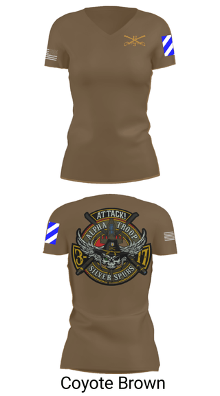 Women's Short Sleeve Vneck Shirt, A/3-17 ACS, Army, Teamtime, Team time, sublimation, custom sports apparel, team uniforms, spirit wear, spiritwear, sports uniforms, custom shirts, team store, custom team store, fundraiser sports, apparel fundraiser