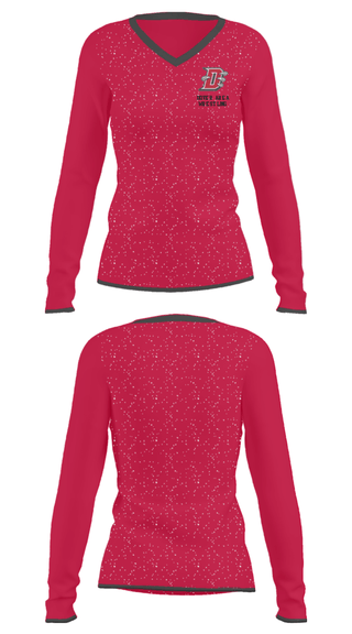 Women's Long Sleeve Vneck Shirt, Dover Area High School Wrestling, Wrestling, Teamtime, Team time, sublimation, custom sports apparel, team uniforms, spirit wear, spiritwear, sports uniforms, custom shirts, team store, custom team store, fundraiser sports, apparel fundraiser
