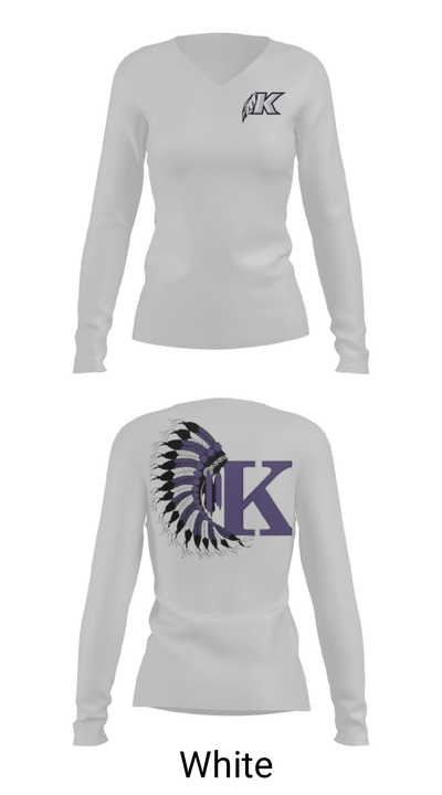 Keokuk High School 14181877 Women's Long Sleeve V-neck Shirt - 6