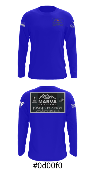 Marva Roofing 1081209 Long Sleeve Performance Shirt - 18