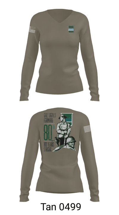 80th Training Command 12483809 Women's Long Sleeve V-neck Shirt - 39