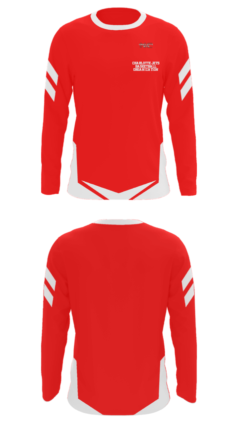 Long Sleeve Performance Shirt, Charlotte Jets Basketball Organization, Men's Basketball, Teamtime, Team time, sublimation, custom sports apparel, team uniforms, spirit wear, spiritwear, sports uniforms, custom shirts, team store, custom team store, fundraiser sports, apparel fundraiser
