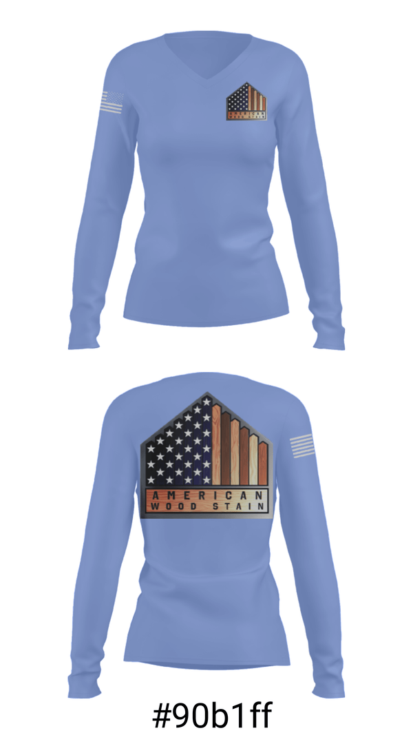 Women's Long Sleeve Vneck Shirt, American Wood StainAmerican Wood Stain, , Teamtime, Team time, sublimation, custom sports apparel, team uniforms, spirit wear, spiritwear, sports uniforms, custom shirts, team store, custom team store, fundraiser sports, apparel fundraiser