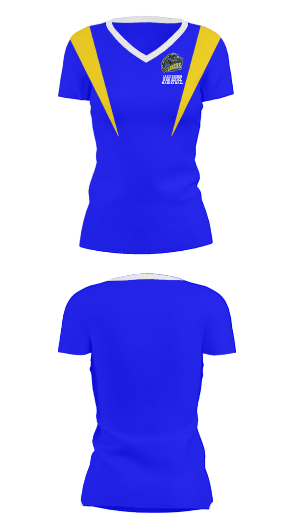 Women's Short Sleeve Vneck Shirt, Lake Region High School Basketball, Women's Basketball, Teamtime, Team time, sublimation, custom sports apparel, team uniforms, spirit wear, spiritwear, sports uniforms, custom shirts, team store, custom team store, fundraiser sports, apparel fundraiser