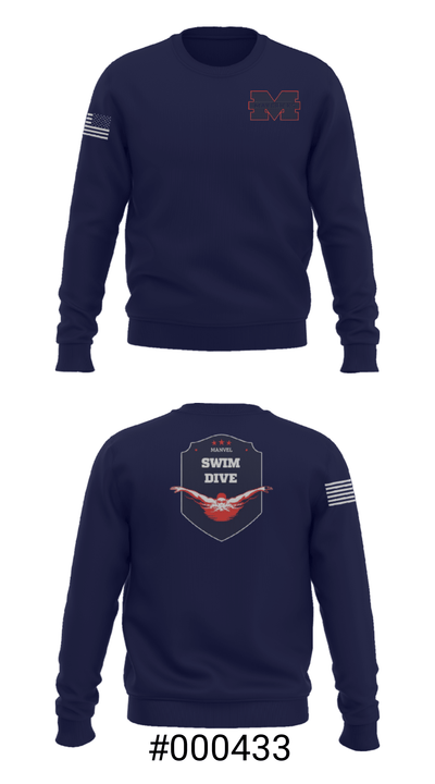 Manvel High School Swimming 12453838 Crew Neck Sweatshirt - 16