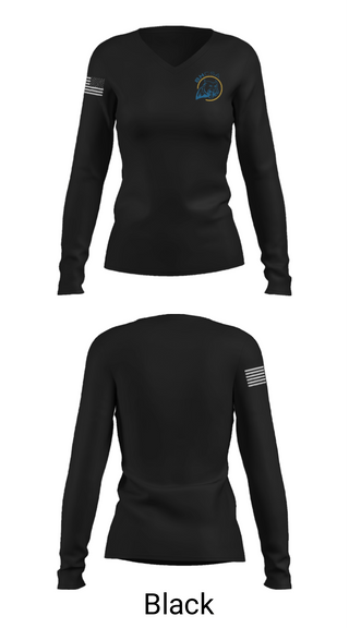 Women's Long Sleeve Vneck Shirt, Benton Harbor Charter School, Spirit Store, Teamtime, Team time, sublimation, custom sports apparel, team uniforms, spirit wear, spiritwear, sports uniforms, custom shirts, team store, custom team store, fundraiser sports, apparel fundraiser