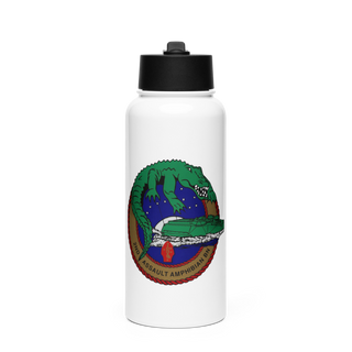 2d Assault Amphibian Battalion Stainless Steel Water Bottle with a Straw Lid
