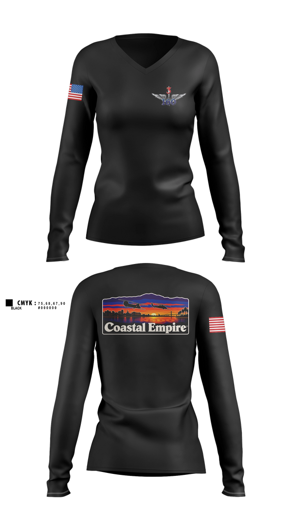 Womens Long Sleeve Vneck Shirt, 3/160th SOAR, Army, Teamtime, Team time, sublimation, custom sports apparel, team uniforms, spirit wear, spiritwear, sports uniforms, custom shirts, team store, custom team store, fundraiser sports, apparel fundraiser