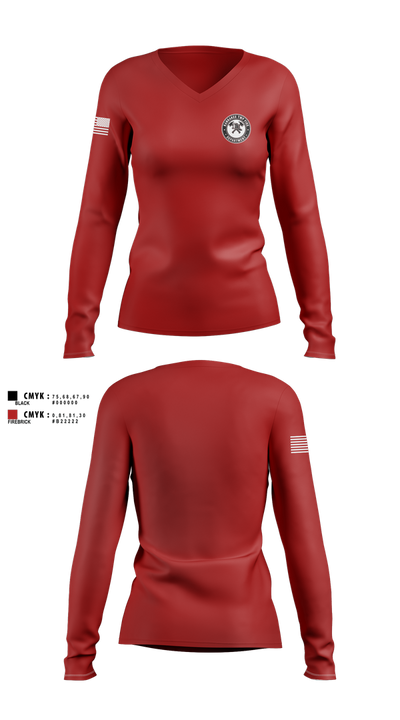 Kankakee Twp Fire 68701952 Women's Long Sleeve V-neck Shirt - 102
