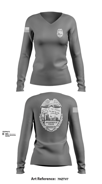 SERVICES DIV. 78217028 Women's Long Sleeve V-neck Shirt - 102